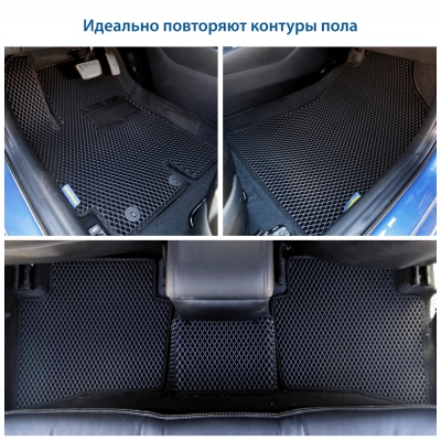 Ковры салона GY Hyundai Solaris 17-н.в./Kia Rio IV 17-н.в. 5 шт Черн/Черн окант. RUS