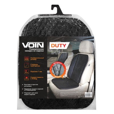 Накидка на сиденье VOIN Duty, комплект 1шт /черный/