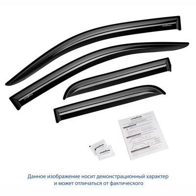 Дефлекторы GY Daewoo Gentra 13-19 седан, нак., неломающиеся, 4шт RUS